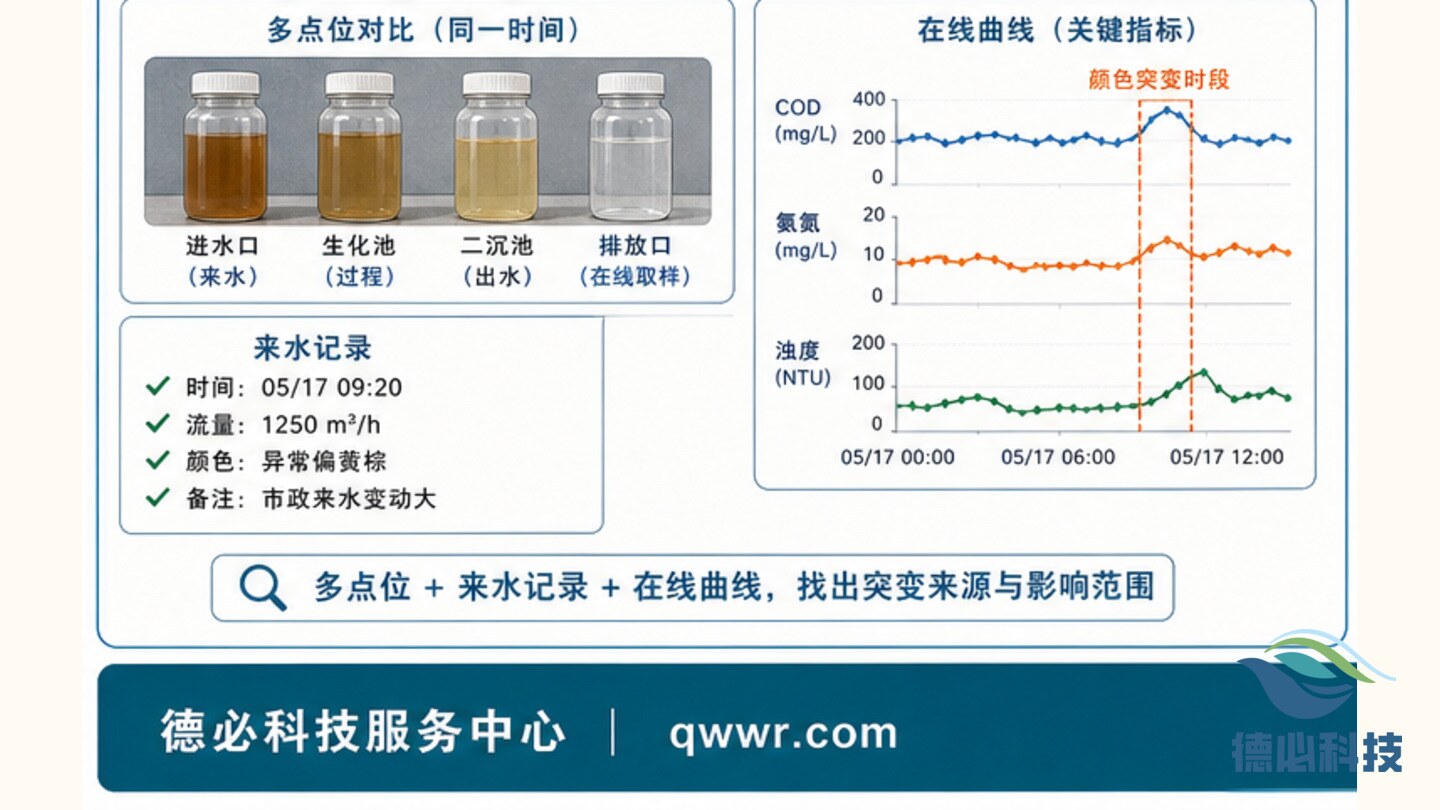 水样颜色突变,先留样再判断