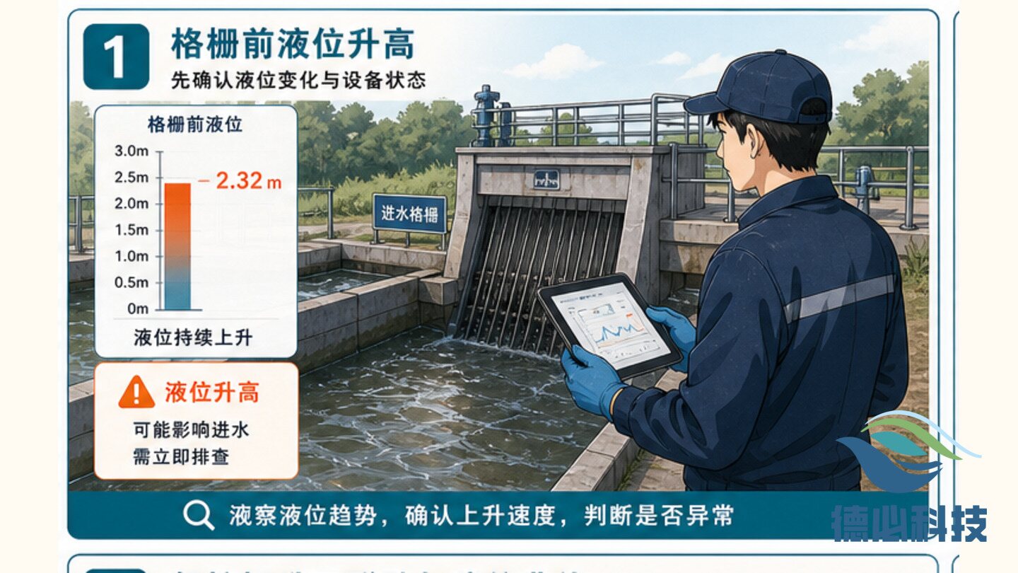 格栅前液位升高,先查拦截物