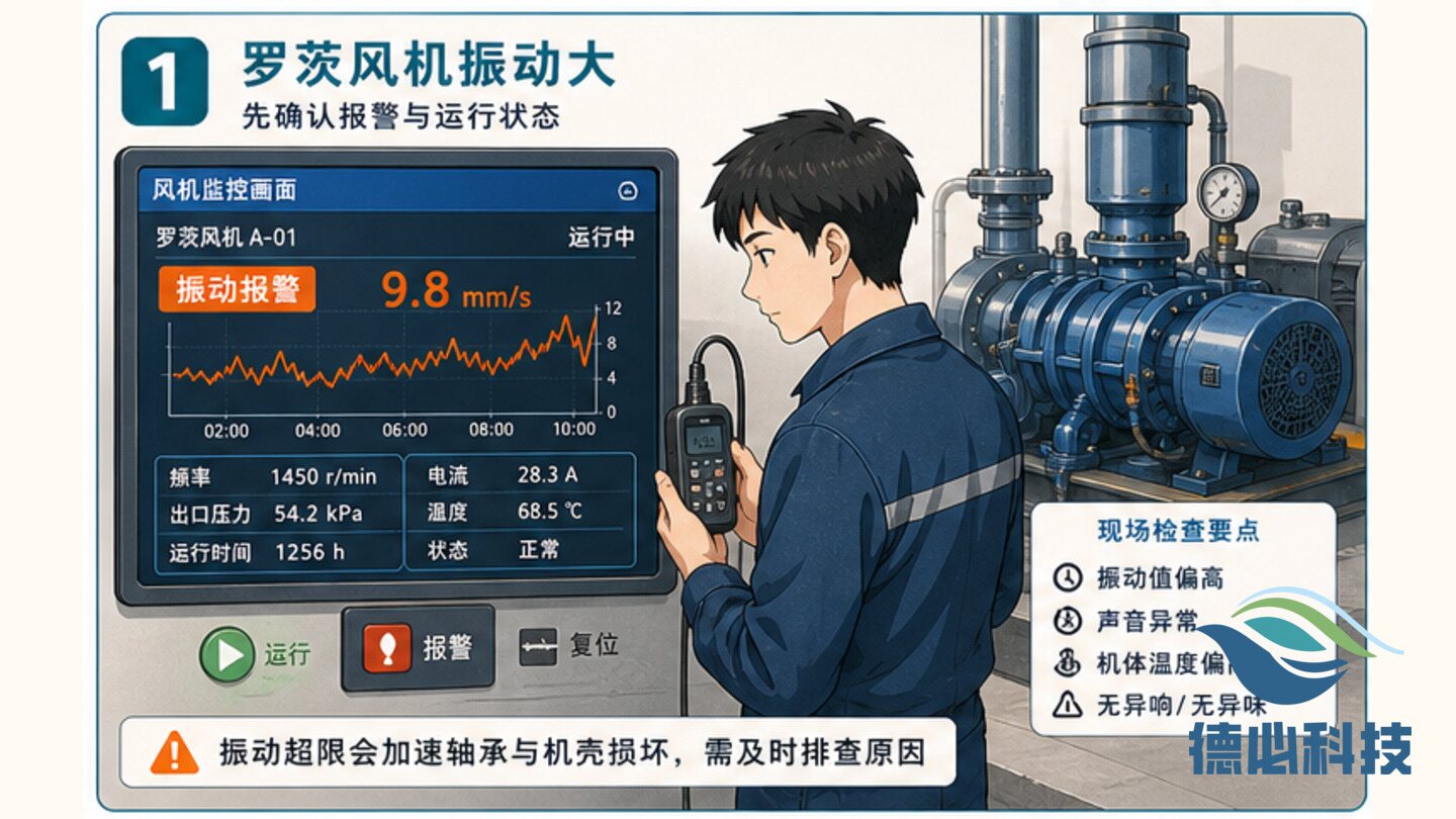 罗茨风机振动大,先查基础螺栓