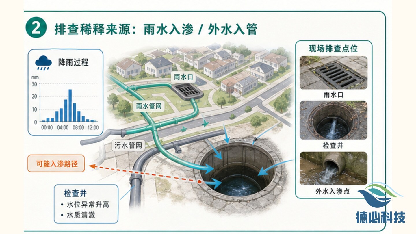 进水 COD 突降,先查稀释来源