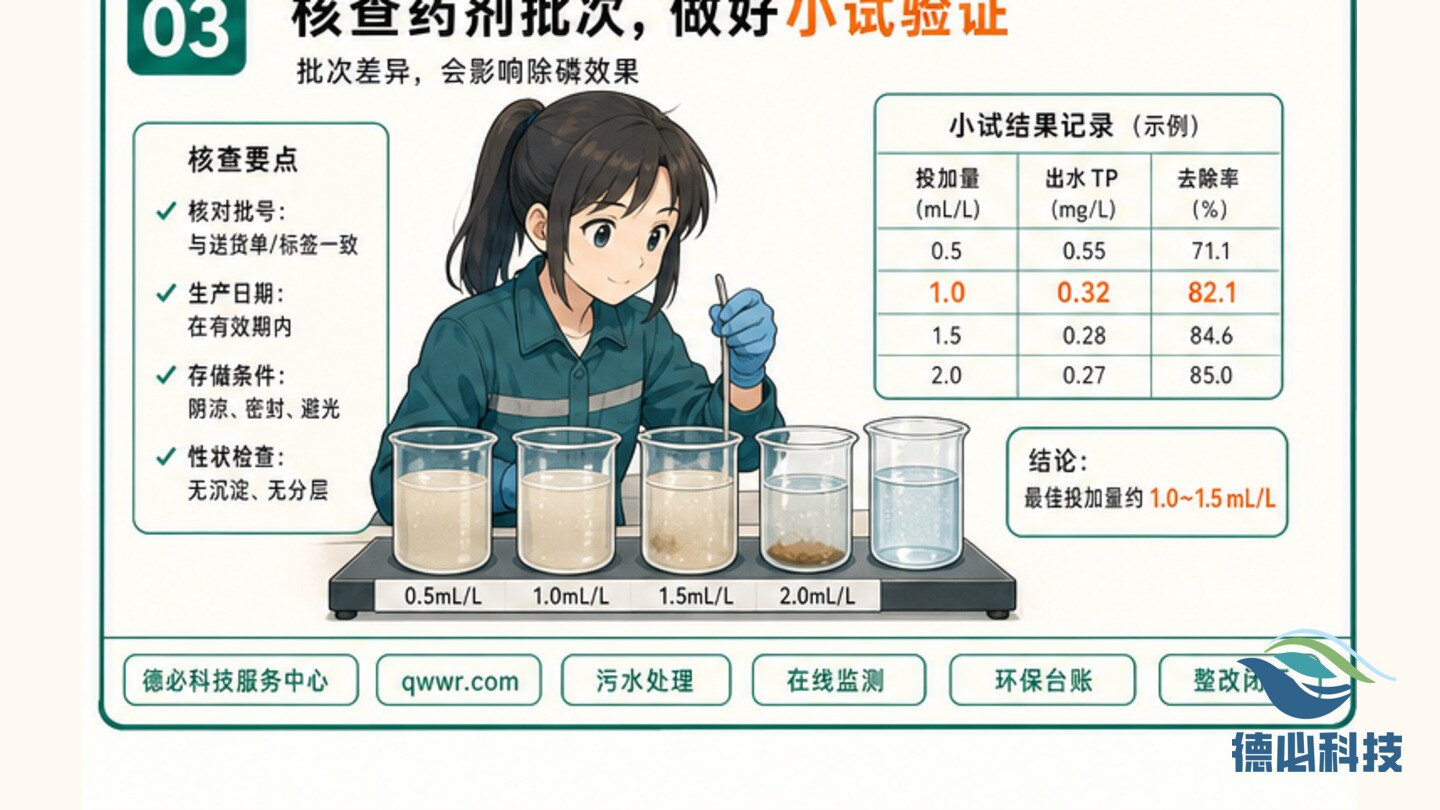 总磷药耗高，先核药剂浓度