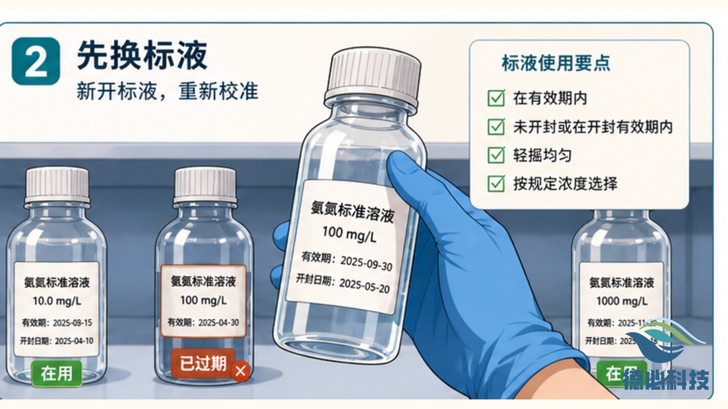 在线氨氮跳变，先换标液