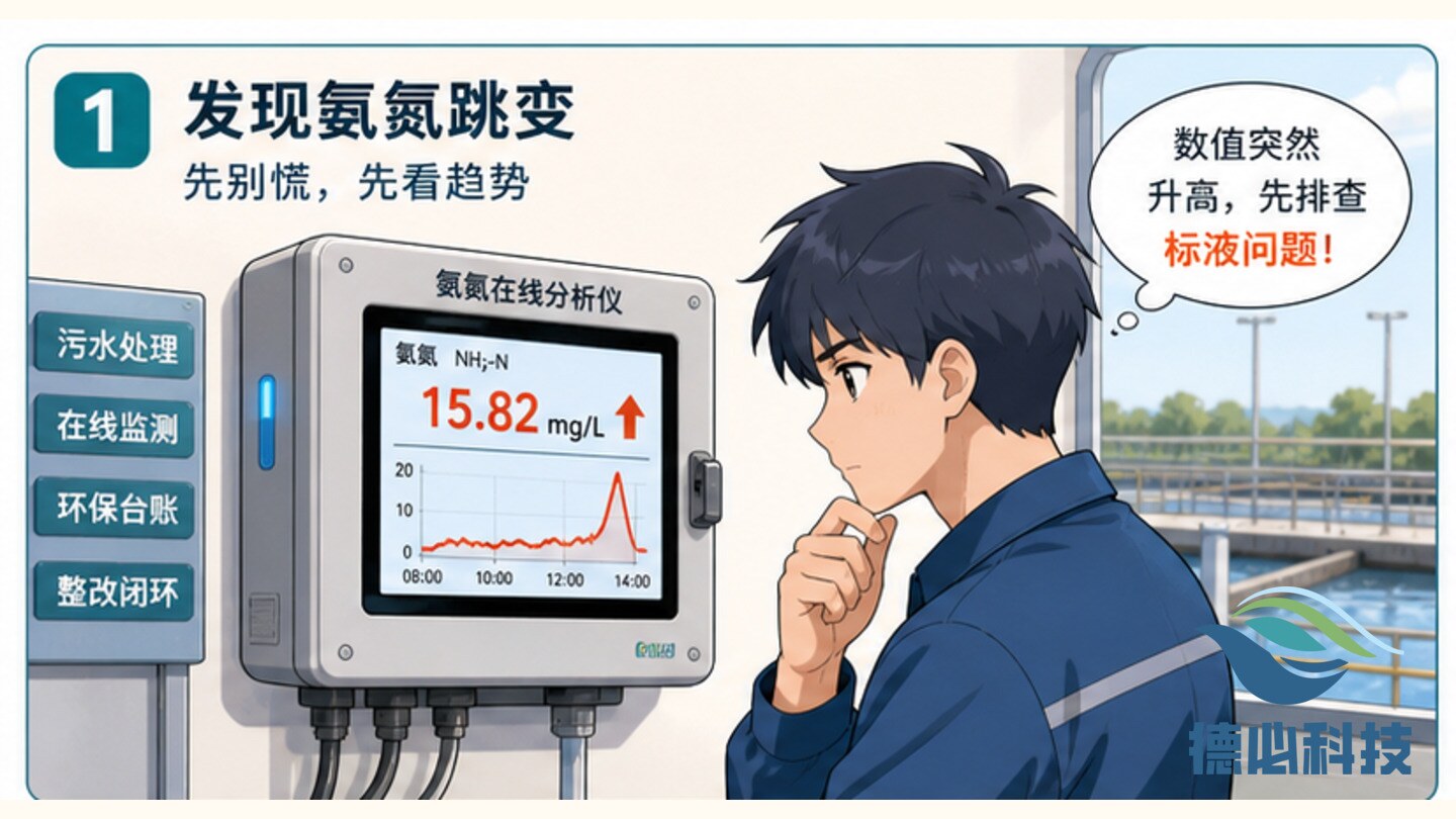 在线氨氮跳变，先换标液
