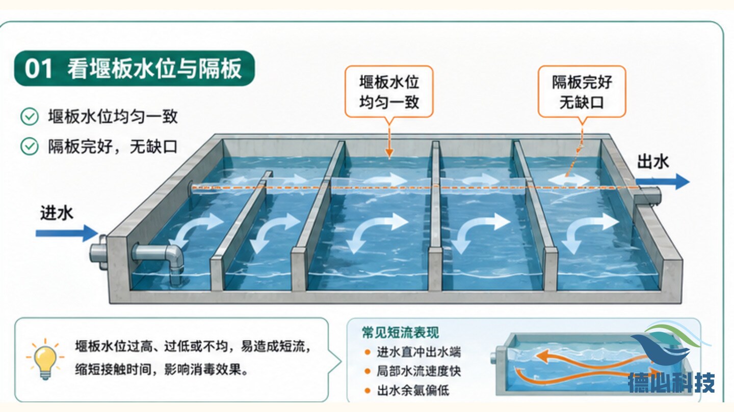 接触池短流,先看堰板水位