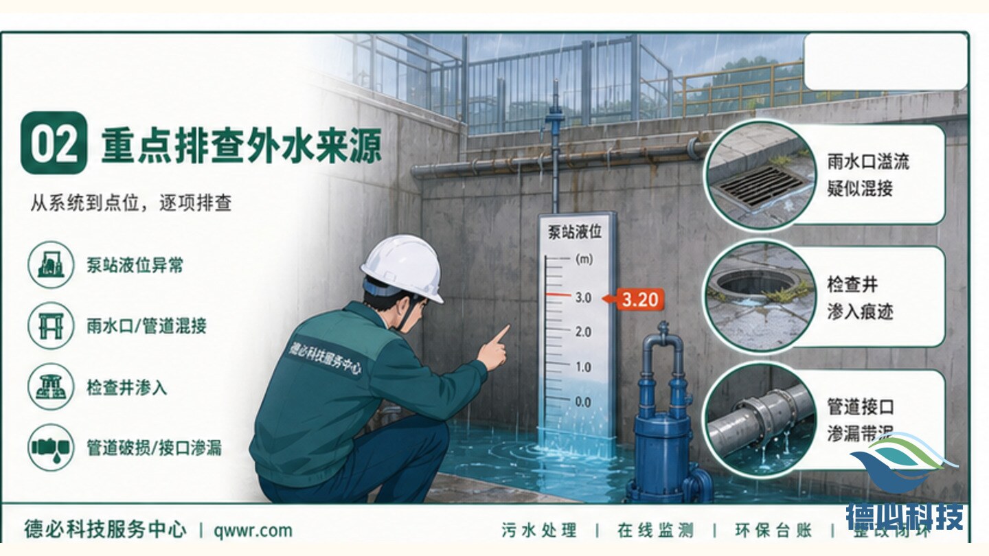 雨季进水量高,先查外水来源