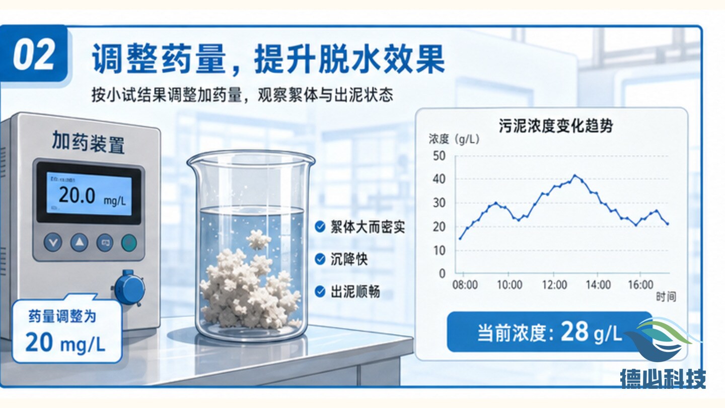 泥饼偏湿,先调药量转速