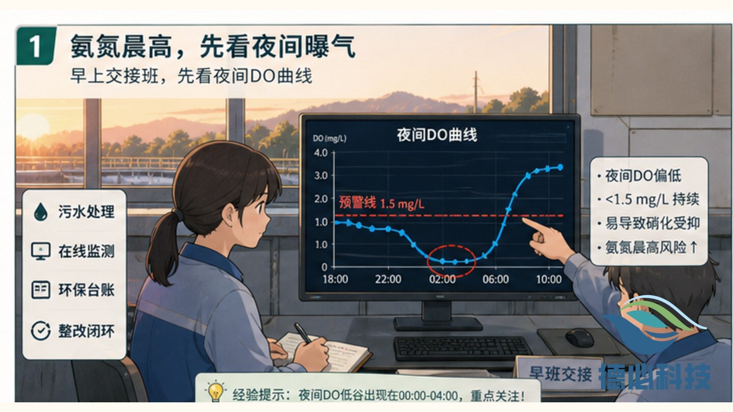 氨氮晨高,先看夜间曝气