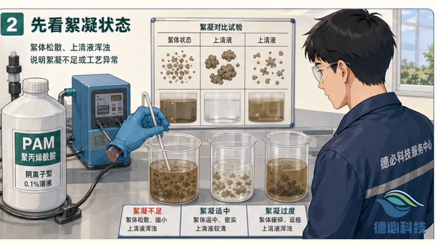 污泥脱水跑泥,先看絮凝状态