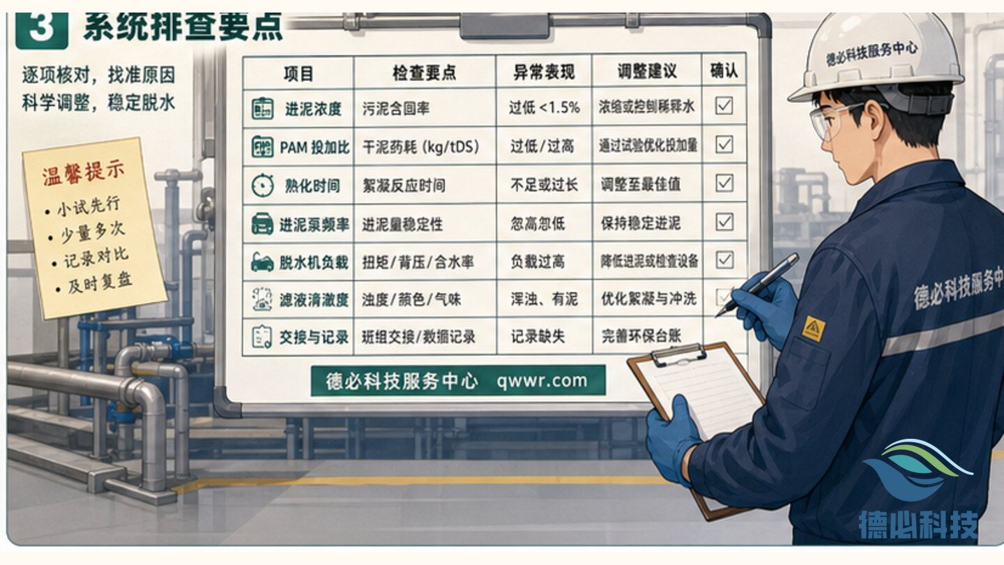 污泥脱水跑泥,先看絮凝状态
