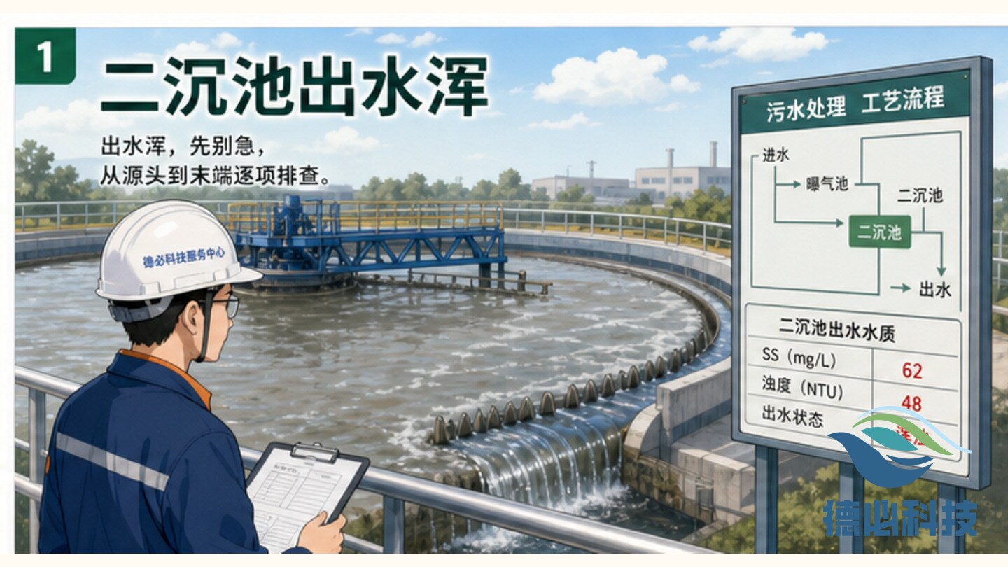 二沉池出水浑，先看刮泥机