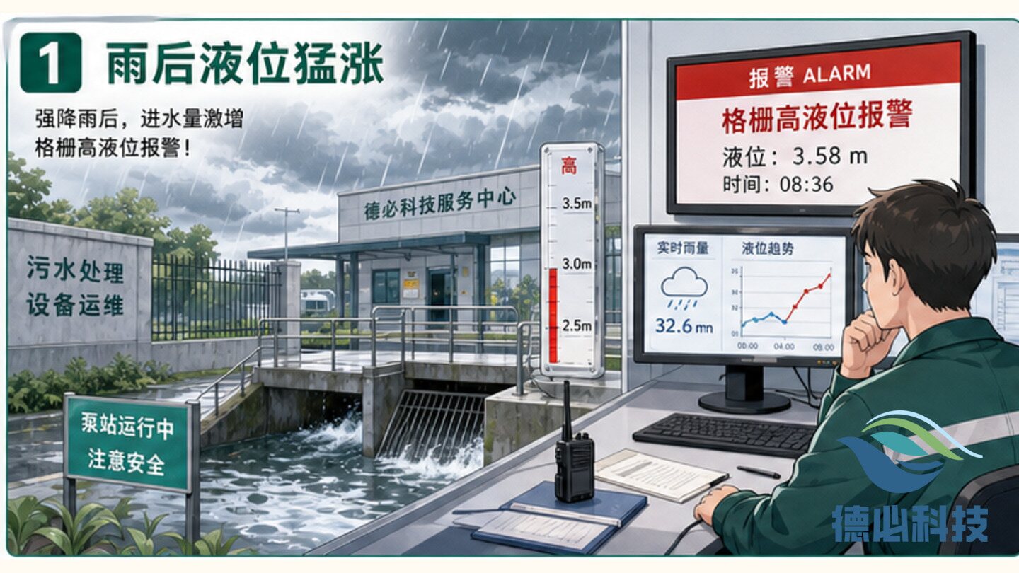 雨后液位猛涨,先做泵站联动