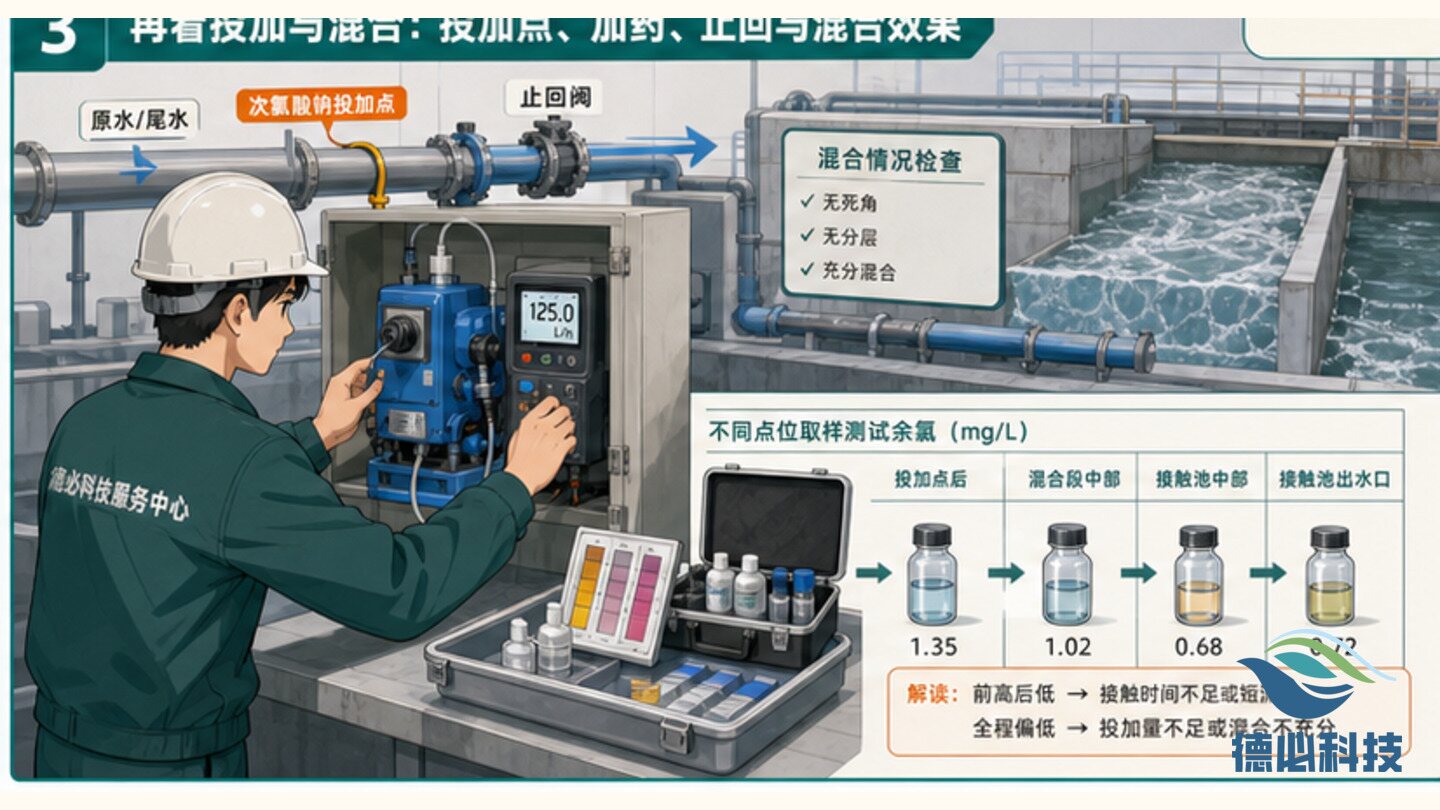出水余氯不稳,先看接触时间