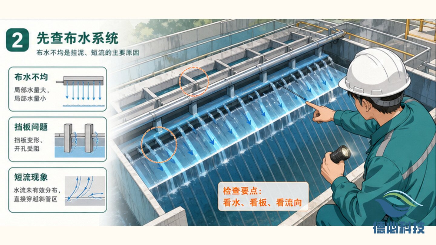 斜管沉淀挂泥,先查布水