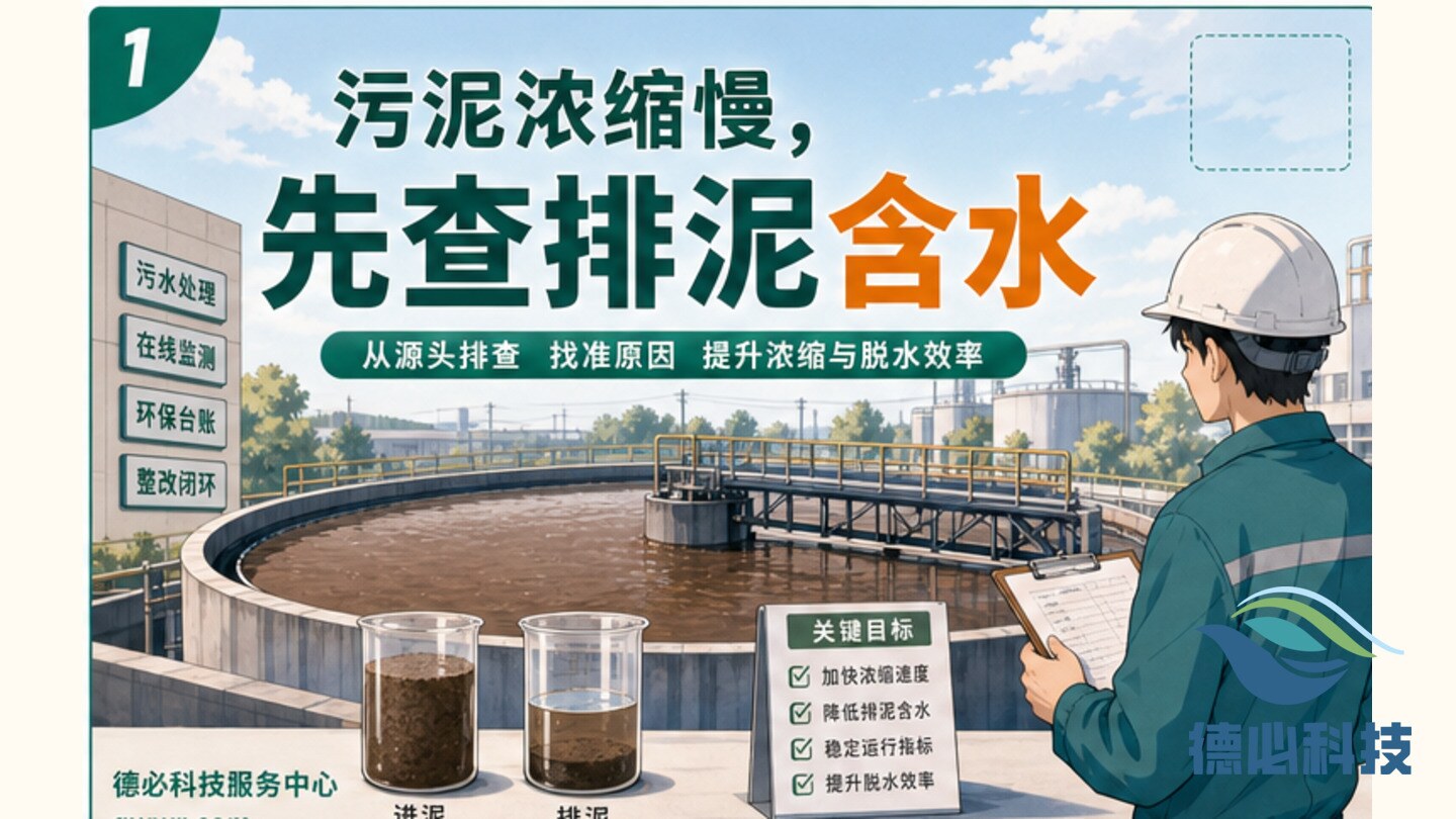 污泥浓缩慢,先查排泥含水