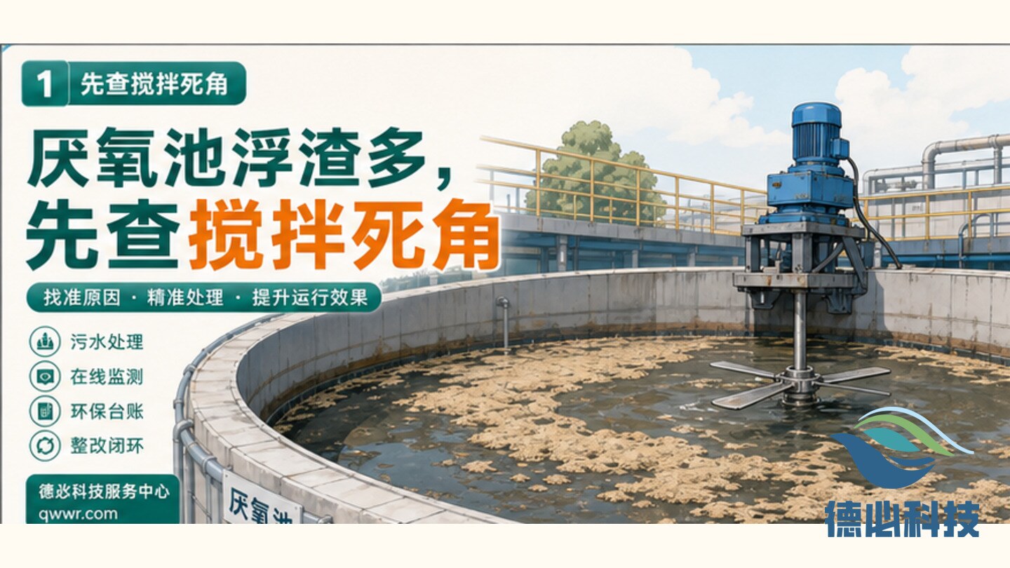 厌氧池浮渣多，先查搅拌死角