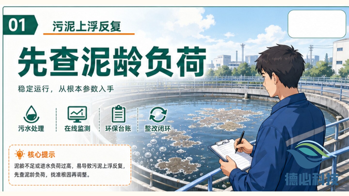 污泥上浮反复,先查泥龄负荷