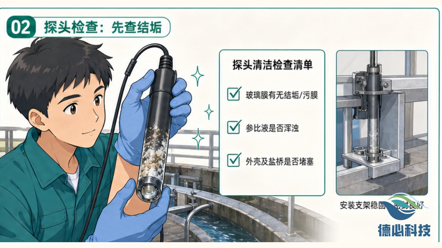 在线pH跳变,先查探头结垢