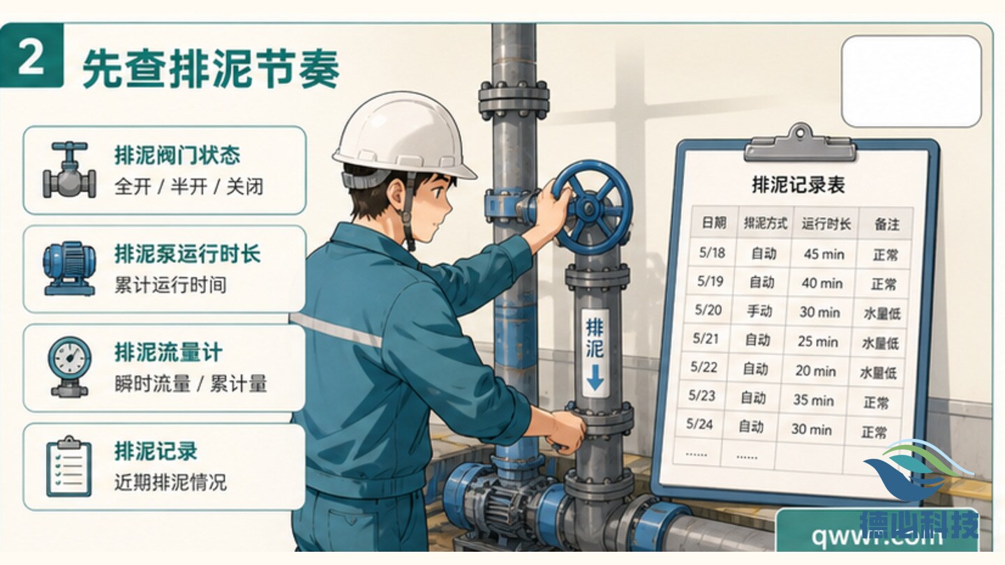 污泥浓度偏低,先查排泥节奏